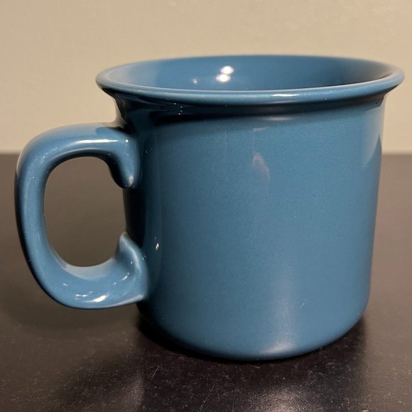 Threshold Sea Blue Stoneware Mug Embossed with Fresh and Delicious - Picture 2 of 5